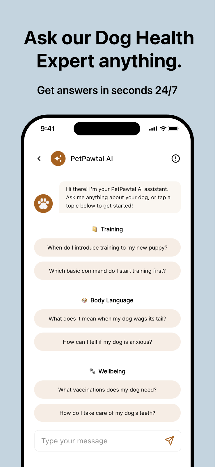 App Store artwork: Ask our Dog Health Expert anything